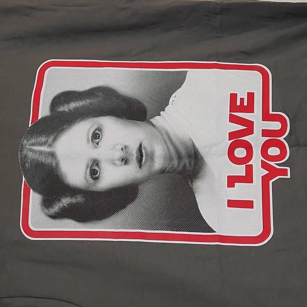 DISNEY Star Wars Princess Lea I Love You Graphic T Shirt Small - Picture 3 of 5